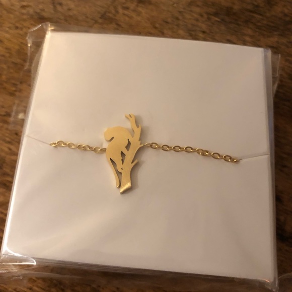 New stainless steel gold tone, plating big cat tennis bracelet - Picture 1 of 2